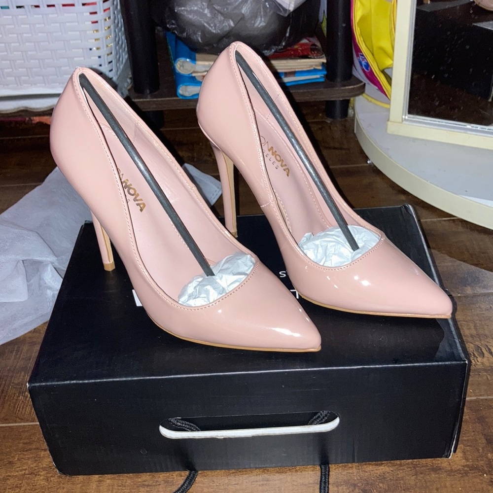 Nude Patent Pointy Heels
